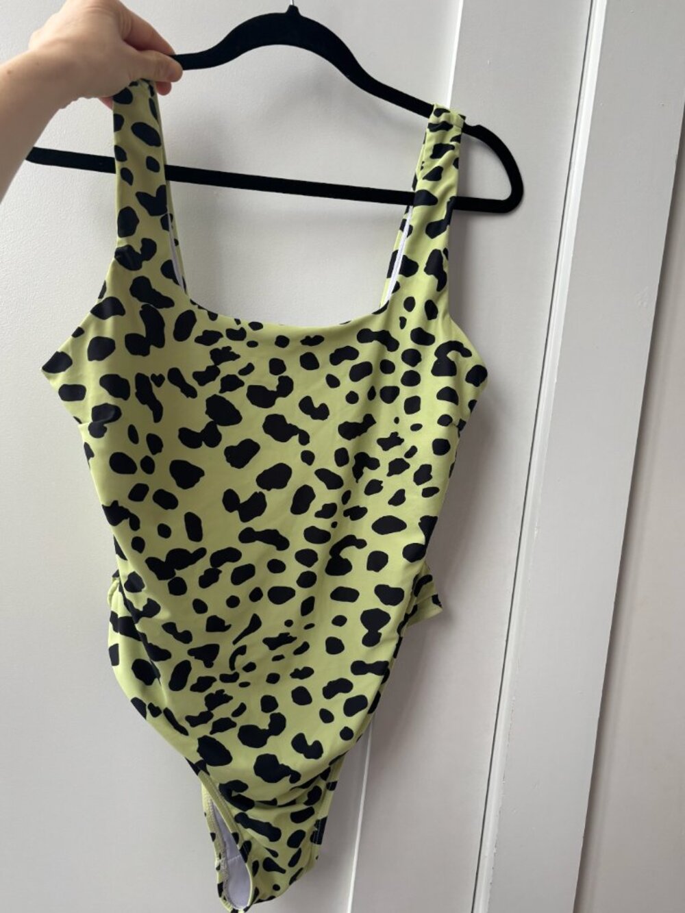 Chartreuse Cheetah Retro One-Piece Swimsuit | Size XL for Burning Man